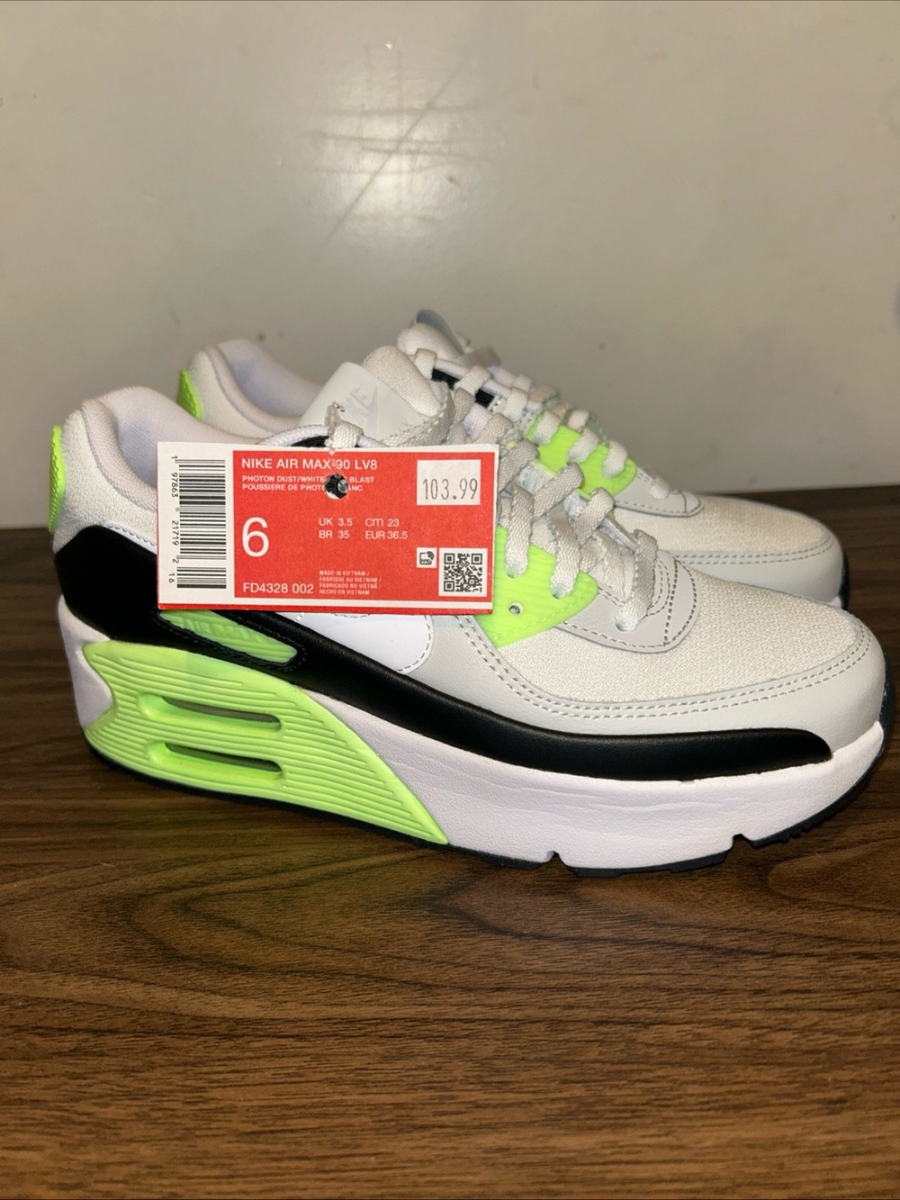 Nike Air Max 90 LV8 "Photon Dust/Lime Blast"  FD4328-002 Women 6